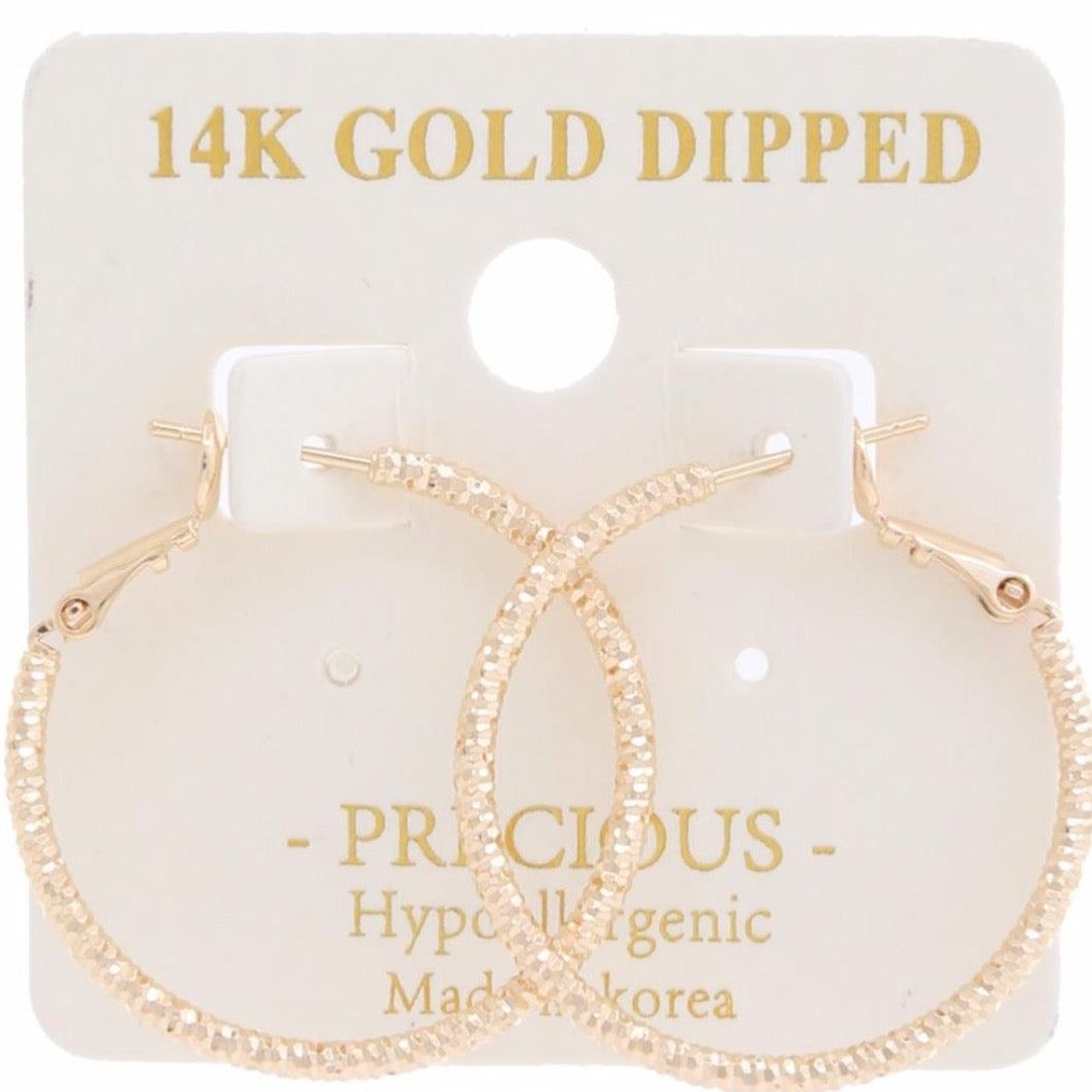Hoop Earrings-14K Gold Dipped
