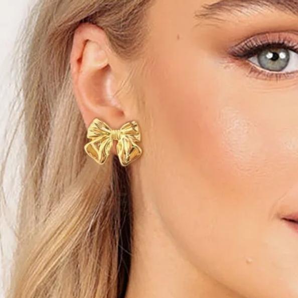 Briella Bow Earrings- Gold