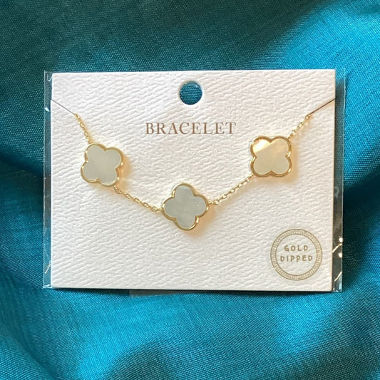 Clover Bracelet-White/Gold