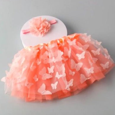 Butterfly Tutu Set-Salmon Pink