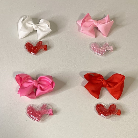 Be Mine Girls Heart Bow Set