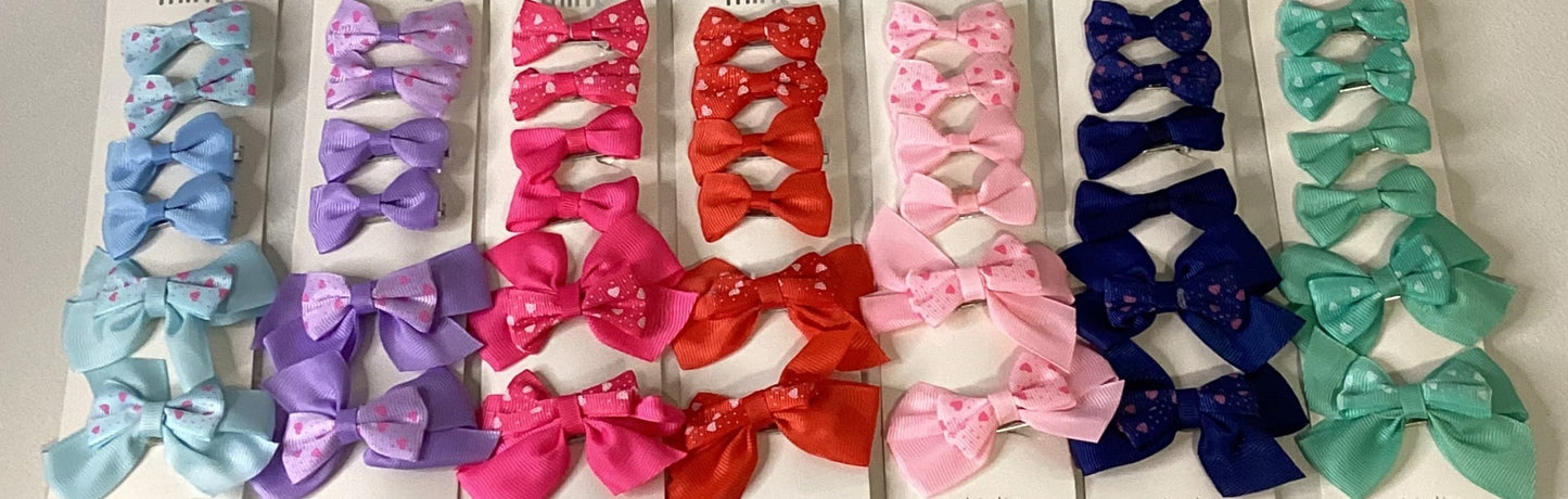 Ribbon Hair Bow Clip Set