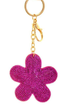 Flower Keychain- Hot Pink