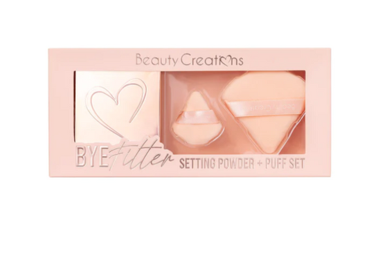 Beauty Creations- Bye Filter Setting Powder and Puff Set(Pink)