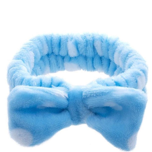 Ribbon Spa Headband- Blue/Dotted