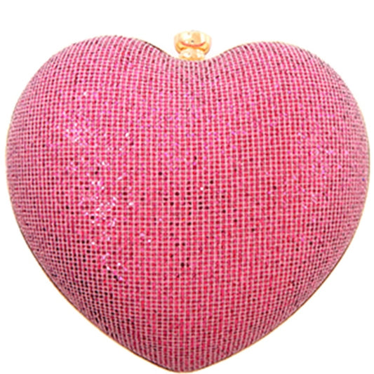 Sparkly Heart Clutch- Pink