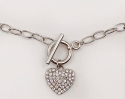 Rhinestone Heart Bracelet