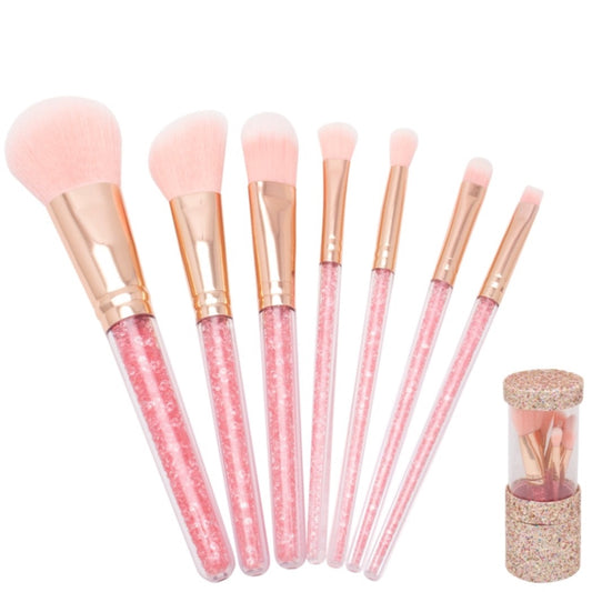 Brush Set with Rose Gold Glitter Case-Light Pink