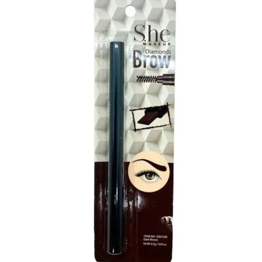 She Makeup Eyebrow Pencil with Brush-Dark Brown