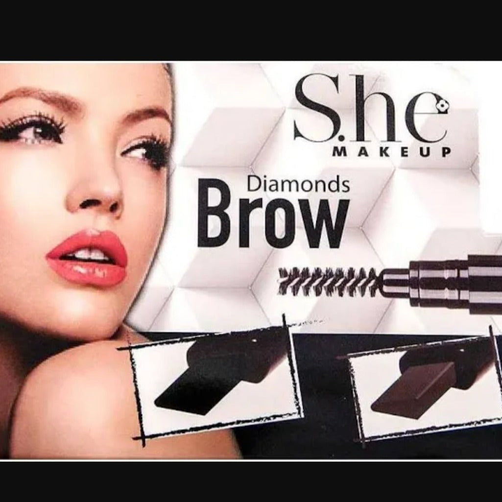 She Makeup Eyebrow Pencil with Brush-Dark Brown