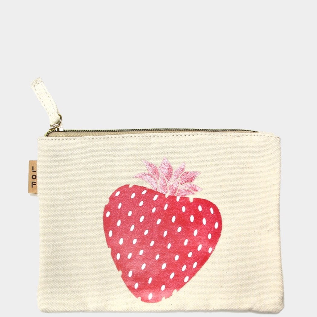 Strawberry Canvas Pouch