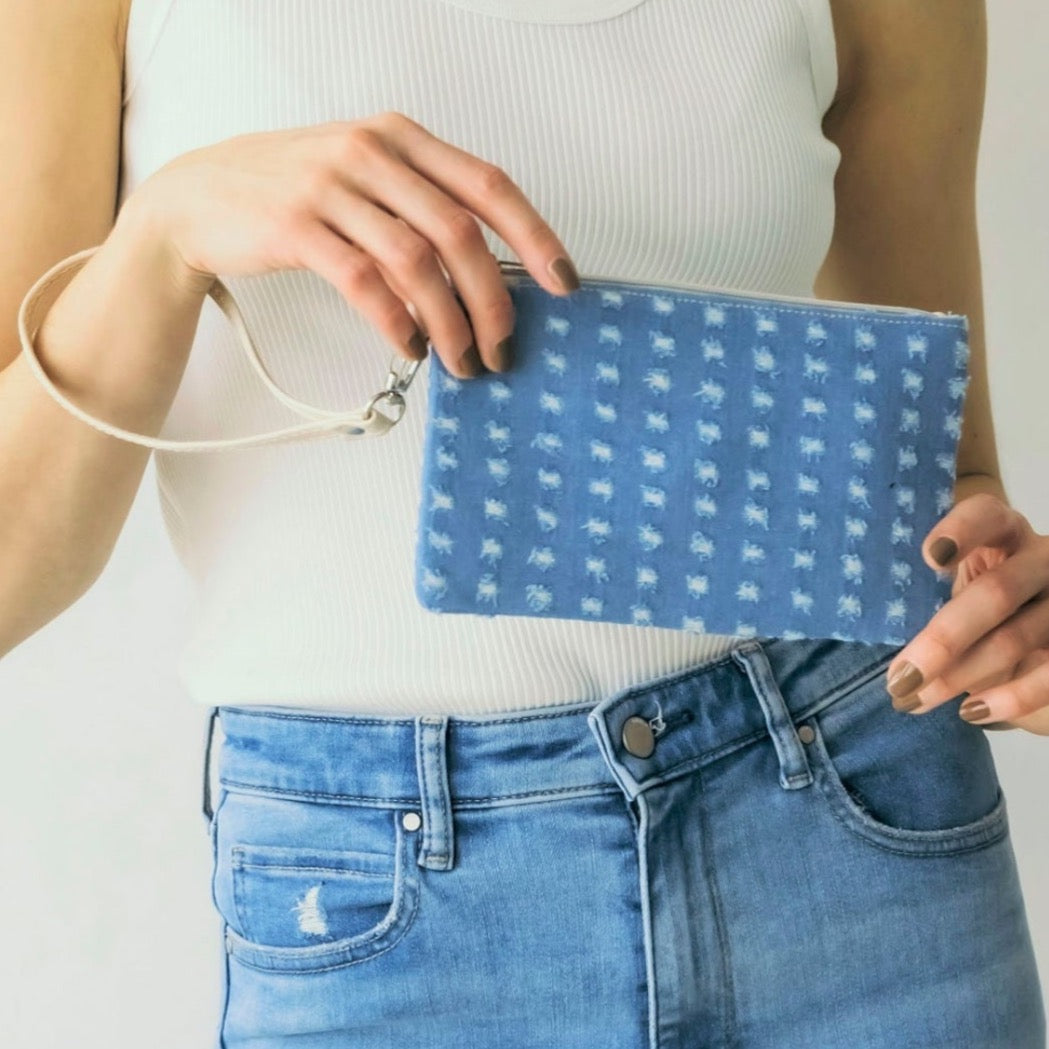 Grace Wristlet Pouch- Denim