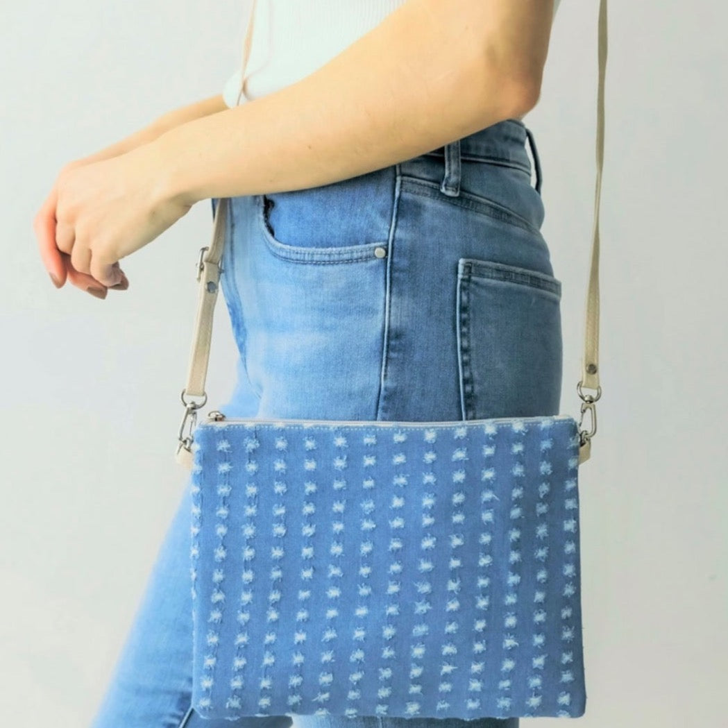 Grace Crossbody Bag with Wristlet-Denim