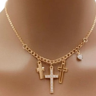 Cross Necklace-Gold