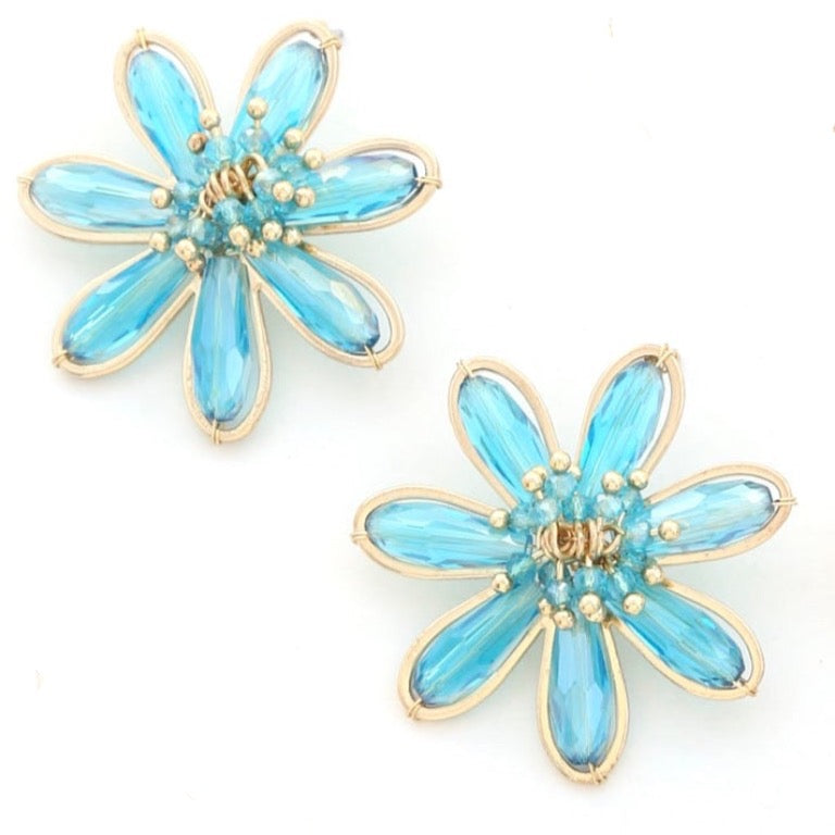 Flower Earrings- Turquoise