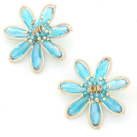 Flower Earrings- Turquoise