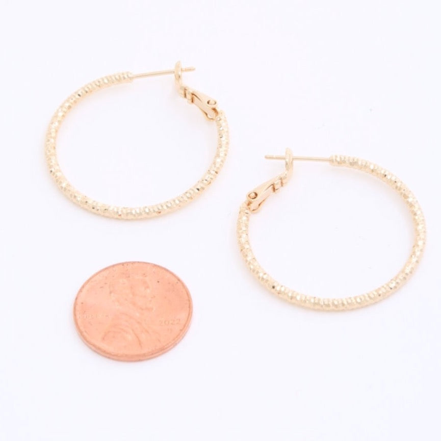 Hoop Earrings-14K Gold Dipped