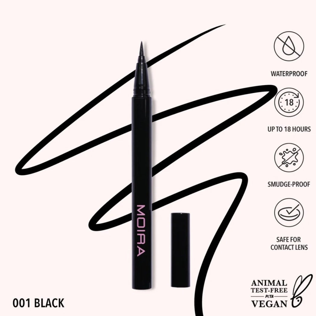 Moira- Micro Tip Liquid Eyeliner-Black